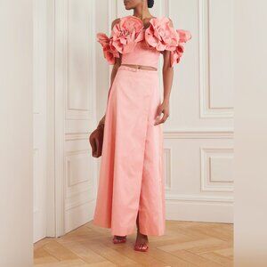 Aje Etta belted wrap-effect taffeta maxi skirt